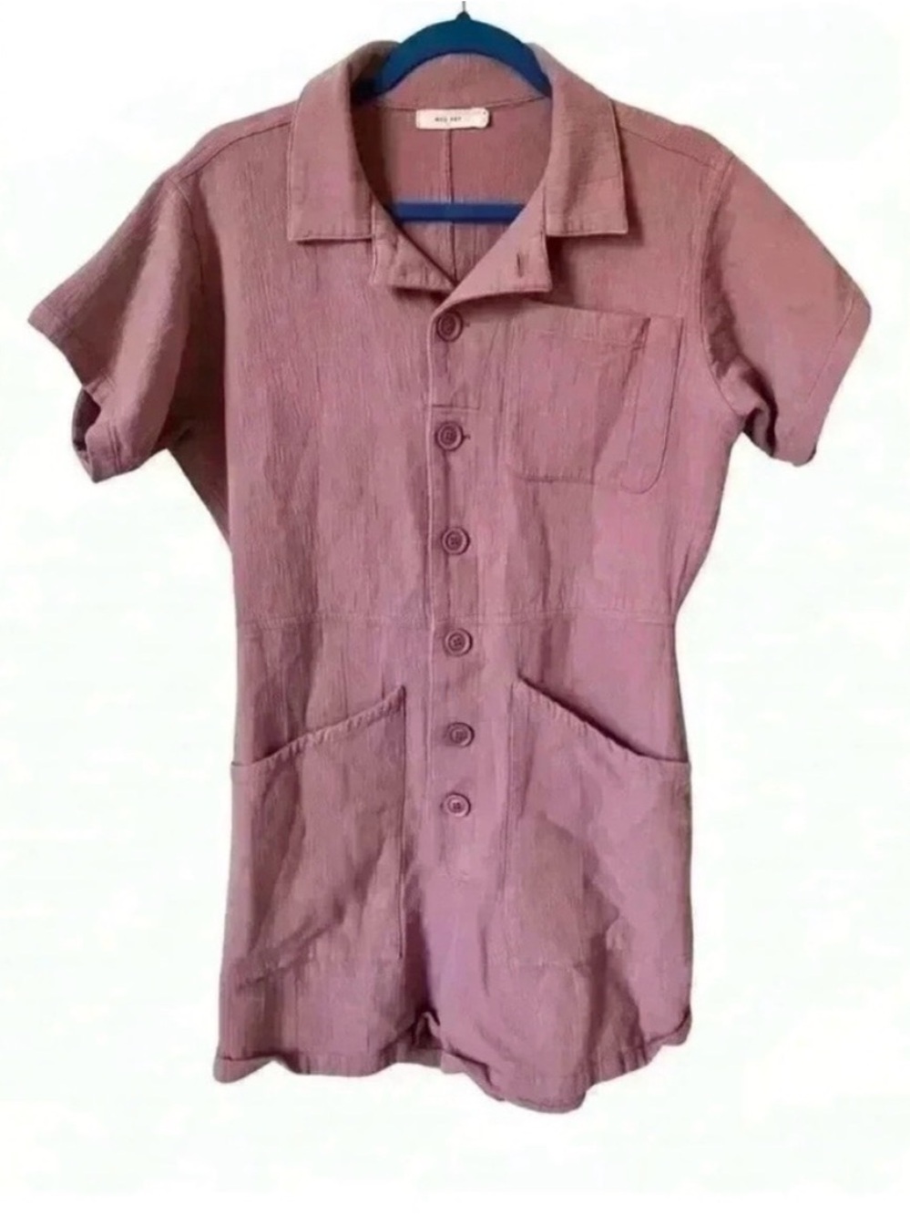 Mod Ref Utility Cotton Romper Mauve Pink